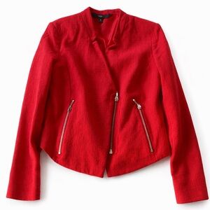 Mossimo Vibrant Red Blazer with Zipper Accents Size 8